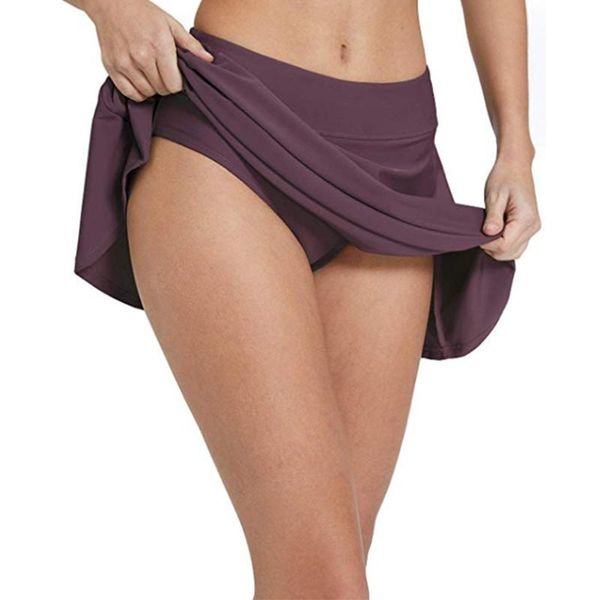 

one-piece skirtini swimsuit women beach skirt swimwear short attached panty bikini cover up mini skirts two-piece suits