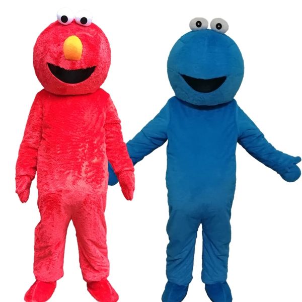 Costume da mascotte biscotto Elmo mostro in pelliccia lunga Costume da personaggio dei cartoni animati per adulti Attività su larga scala Esilarante divertente