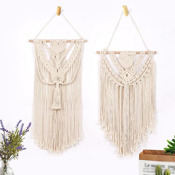 

tapestries hand-woven macrame wall hanging bedside woven tapestry art decoration for wedding party bohemian crafts room