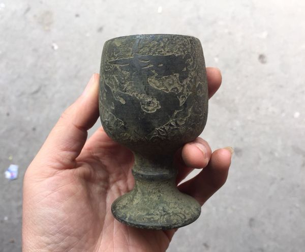 

chinas old jade cup embossed shouzi jade cup longtu cup, Brown