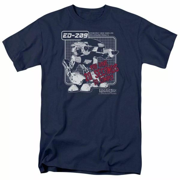 

robocop ed 209 t shirt mens licensed police movie tee navy, White;black