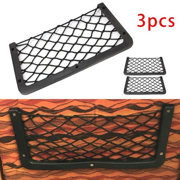 

car organizer plastic + mesh storage bags 3pcs camper van caravan easy to install