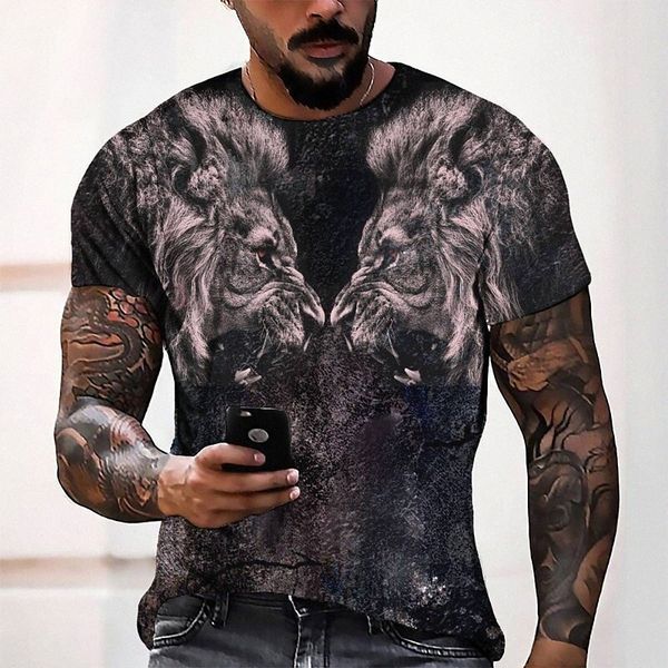 

men's tee t shirt 3d print graphic round neck casual daily 3d print short sleeve fashion designer cool comfortable gray c6vk#, White;black