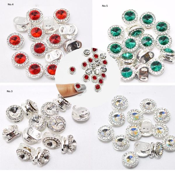 

1pc 3d crystal spinning rotating nail art decorations 1.69g 7 styles rhinestone for supplies arrive 10x7mm, Silver;gold