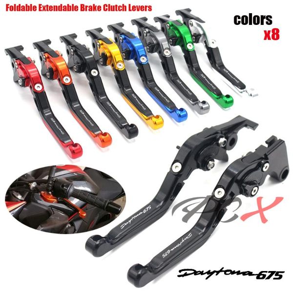 

folding retractable brake clutch handle for daytona 675 r 675r 2011-2021 12-15 motorcycle cnc aluminum alloy brakes
