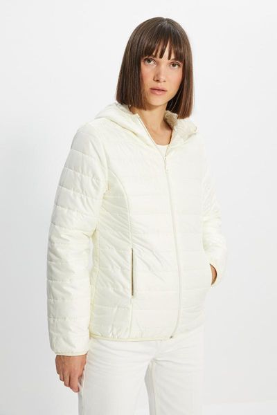 

women's jackets trendyol hooded quilted inflatable coat twoaw22mo0270, Black;brown