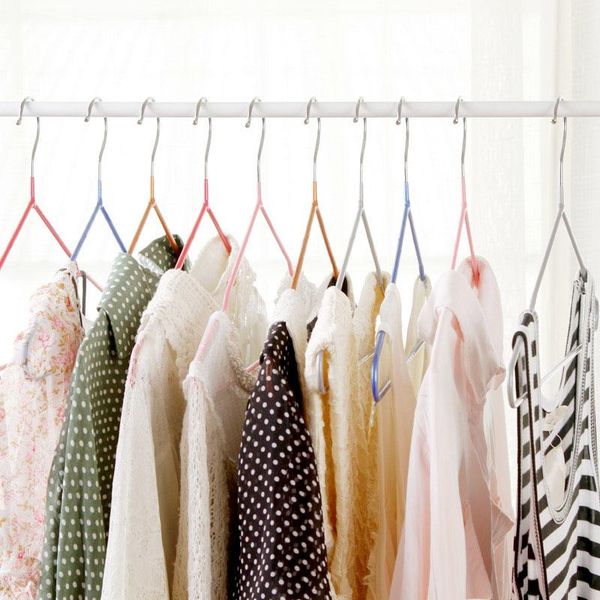 

hangers & racks 10pcs clothes rack thickening nano impregnation slip-resistant hanger stainless steel hanging wet drying holder
