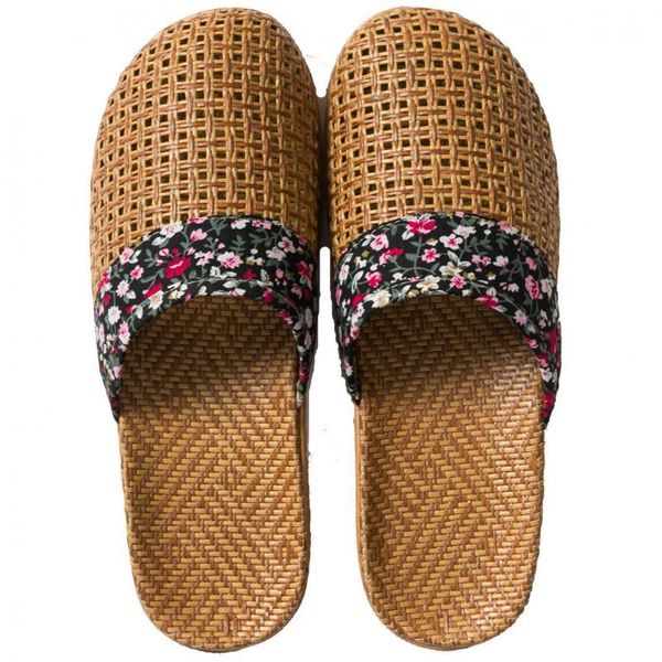 

weave women slippers summer woman flats shoes flip-flops baotou home couple non-slip beach lady flat plus size 45, Black