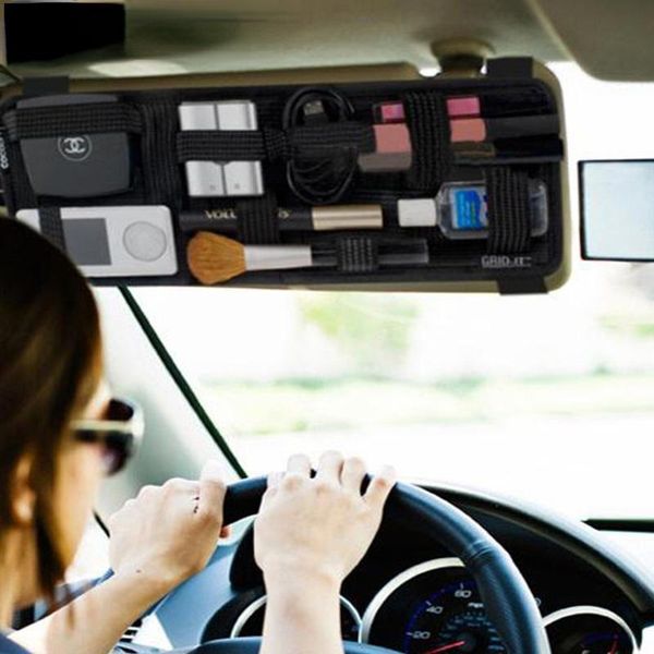 

car organizer universal multifunction sun visor flexible storage board box sunglasses clip stowing tidying accessories