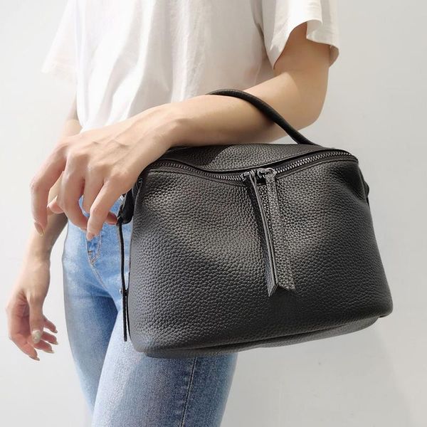 

evening bags 100% genuine leather women handbag fashion shoulder female handle soft boston pillow bag ladies crossbody