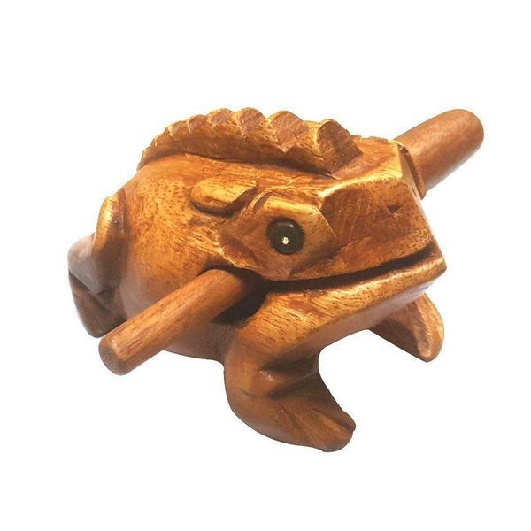 

decorative objects & figurines medium 4 inch wood frog guiro rasp - musical instrument tone block