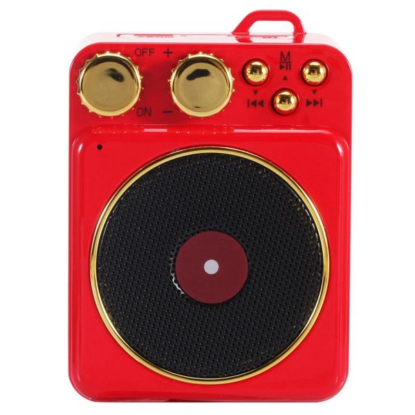 

portable speakers audio retro turntable mini magnetic bluetooth red