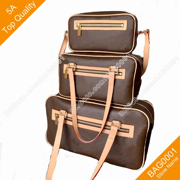 

5a vintage underarm bag canvas shoulder zipper laugh bags wallet with box b137 (51181 51182 51183) bag0001