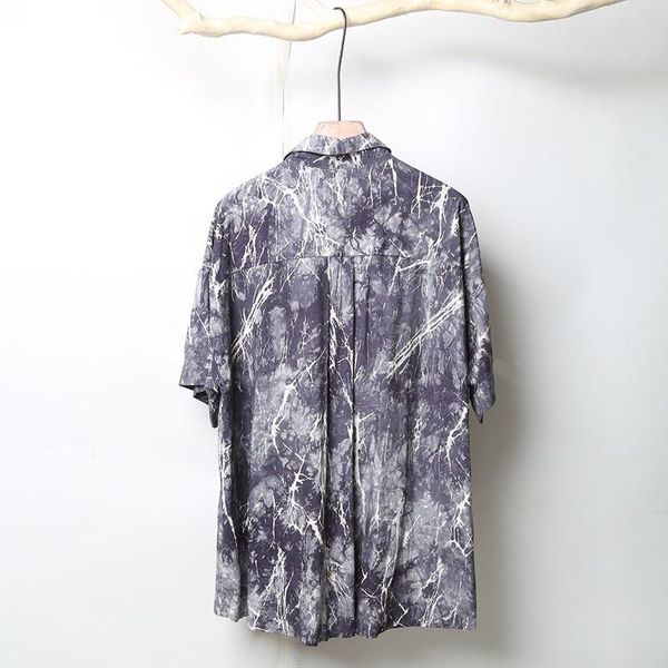 

men's casual shirts cotton japanese printing shirt men loose single breasted fashion designer tie dye vintage short sleeve male, White;black