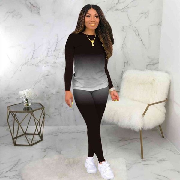 

gradient winter sport fitness 2 womens pants two piece set outfits long sleeve crop leggings overweight tracksuit, White