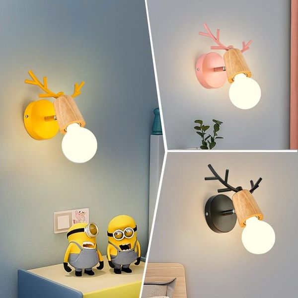 

moden deer foot wall lamp children's room living bedroom reading head simple and stylish aisle color wood