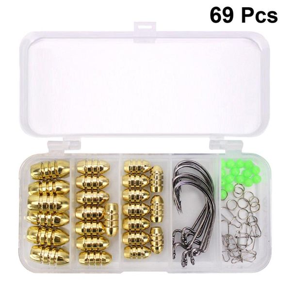 

fishing accessories 1 kit/69 pcs set thread copper pendant crank hook enhance luminous ser taxas rig