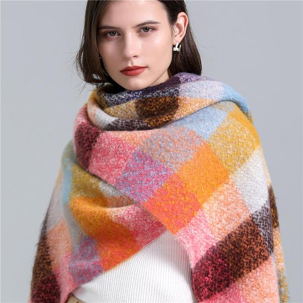 

scarves cashmere scarf winter warm shawl fashion women bufanda british plaid pashmina wraps tassel neckerchief female echarpe 2021, Blue;gray