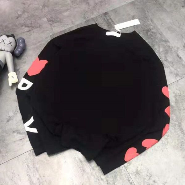 

high version 2021 autumn new fashion love printing simple youth leisure straight tube aging couple long sleeve t-shirt, White