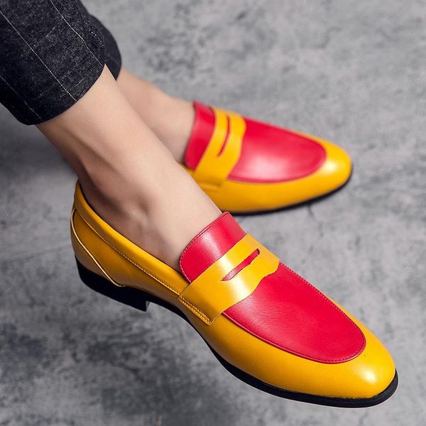 

mens dress shoes formal patchwork leather shoe fashion handmade wedding party men loafers oxford plus us 5.5-13.5, Black