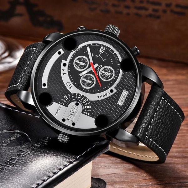 

wristwatches mens watches waterproof sport chronograph quartz military wrist watch man reloj hombre 2021 horloges mannen relogio masculino, Slivery;brown