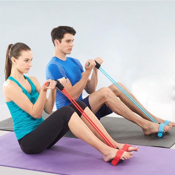 

resistance bands 4 tubes fitness pull up elastic with yoga band training abdominal multifunctional home workout equipment