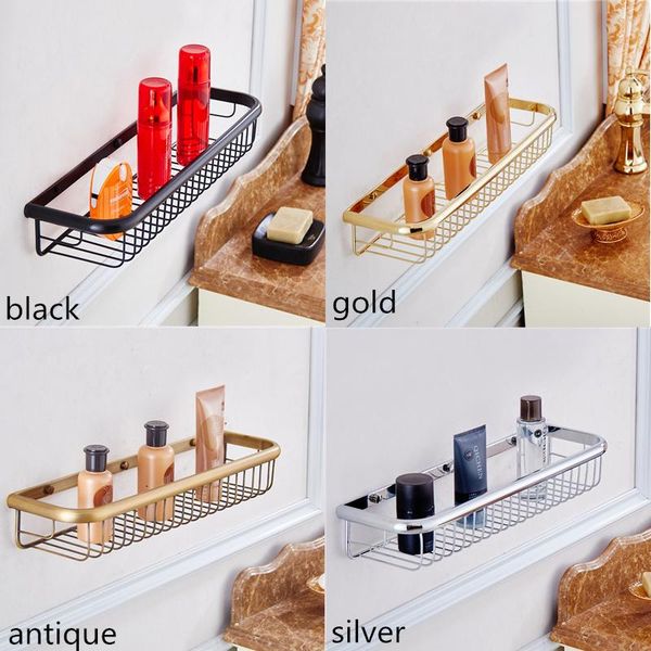 

bathroom shelves vintage pendant solid brass gold corner shelf brushed wall storage rack set shower organizer basket 45cm