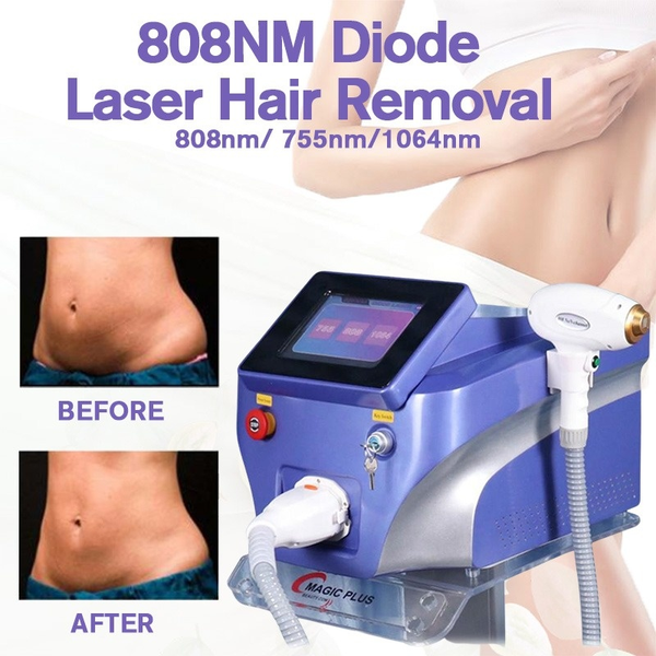 

professional ice platinum laser 755 1064 808nm diode laser hair removal machine, Black