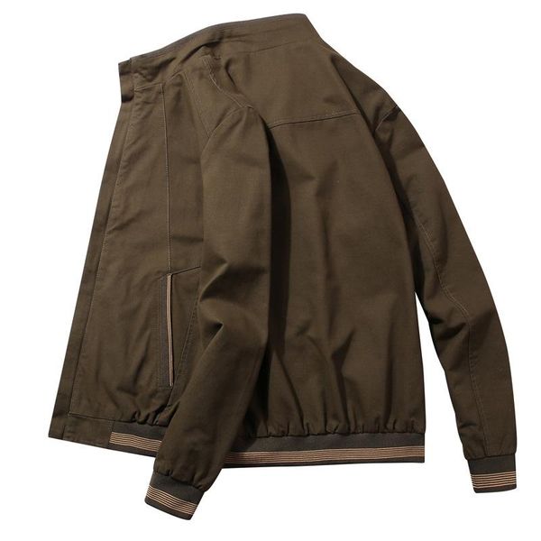 

men's jackets 2021 spring and autumn stand collar casual jacket, Black;brown