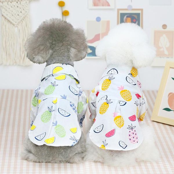 

spring summer fashion cartoon pet shirts dog cat thin t puppy cute pineapple clothes apparel