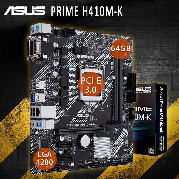 

motherboards asus lga 1200 prime h410m-k h410 motherboard pci-e 3.0 ddr4 64gb 4 sata iii 1 x16 micro atx placa-mÃ£e