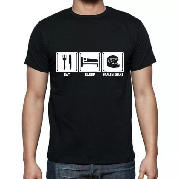 

eat sleep harlem shake helmet dance life cycle t-shirt tee, White;black