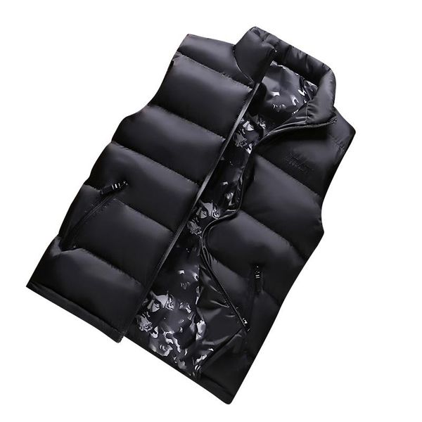 

men's vests men sleeveless coat jacket vest winter warm down casual male fashion waistcoat zipper, Black;white