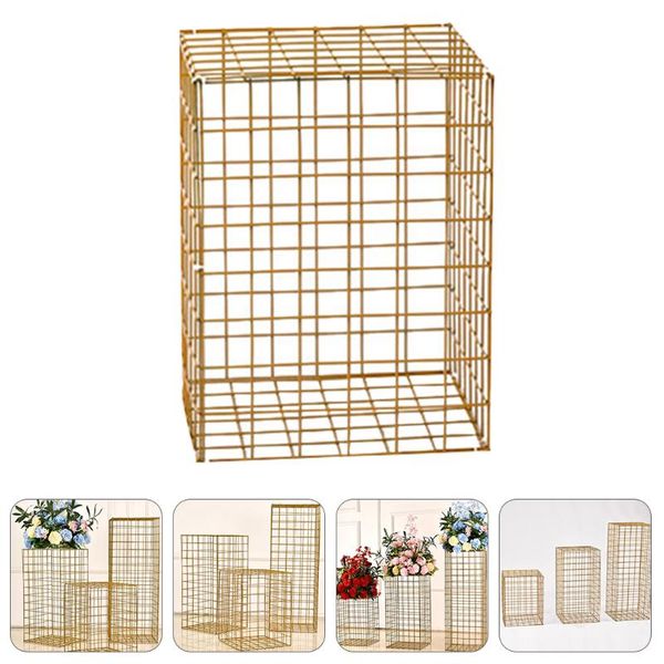 

party decoration wedding flower display holder iron rack grid frame box (golden)