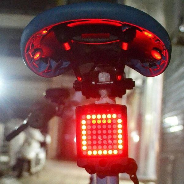 

bicycle lights smart induction steering brake laser tail light usb rechargeable mountain bike safety warning