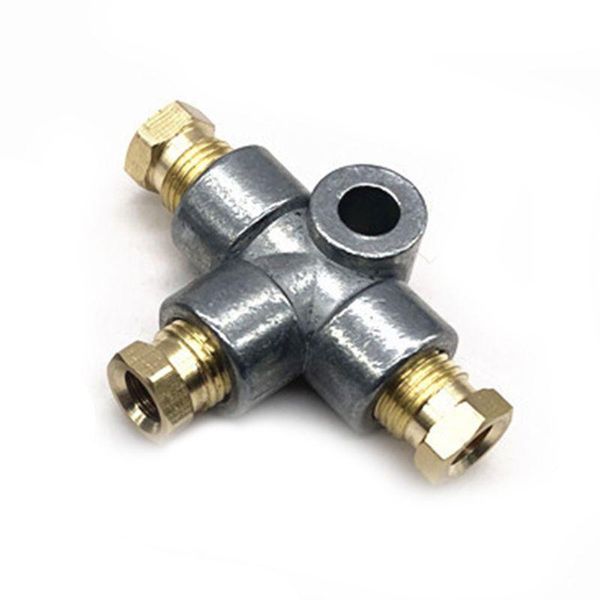 

motorcycle exhaust system 3 way t piece tee brake pipe with m10 male nuts short metric copper drop