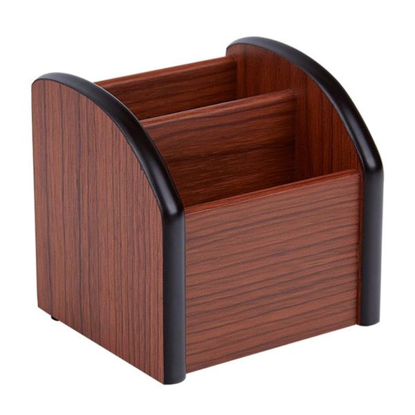 

waste bins 1pc wooden pen holder multi-partition storage box classification