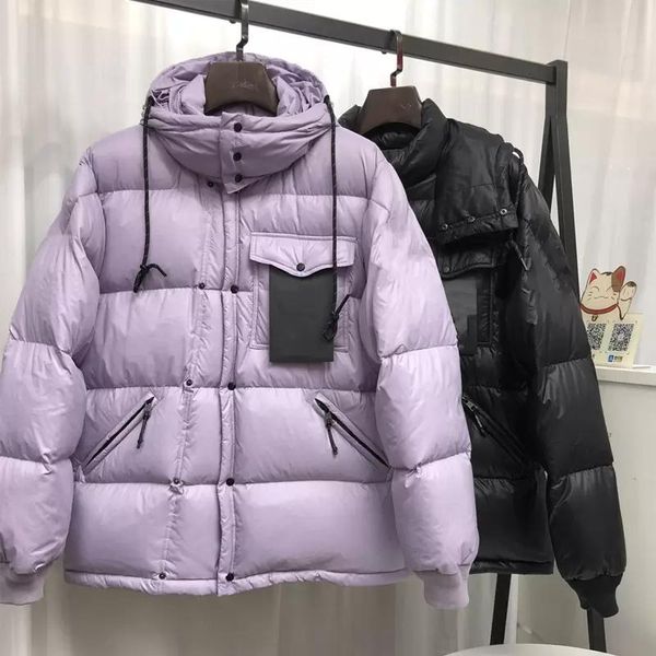 

fashion winter down jacket men women thicken warm coat hoodies jackets oversized, Black