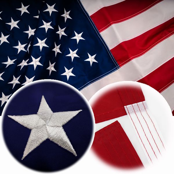 

210d nylon 3x5fts united states us usa embroidery american flag of sewing stripes direct factory wholesale