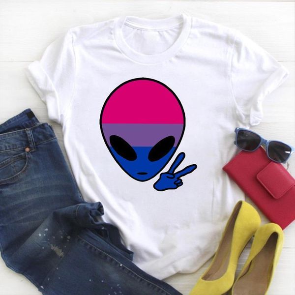 

flower striped printed fashion womens summer tee clothes graphic, White