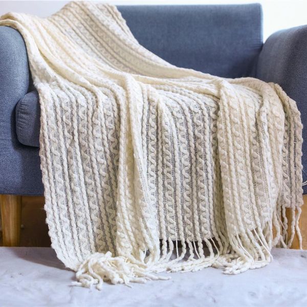 

blankets knitted blanket,textured soft throw blanket with tassels for couch chair bed sofa travel lightweight decorative