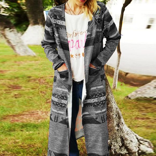 

women's trench coats autumn women casual cardigan fashion retro pattern printed elegant long sleeve harajuku windbreaker cloak, Tan;black