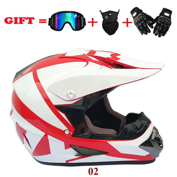 

colors super-cool motorcycle off-road helmet motocross full face with gift glove mask and goggles 0408-8 helmets