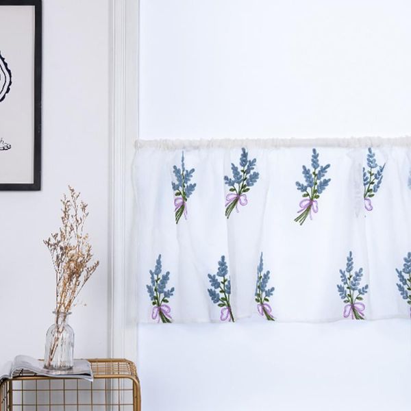 

lychee 100x50cm flower embroidery curtain modern door window room divider valance home decoration & drapes