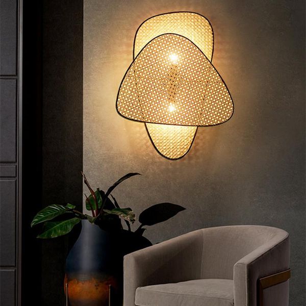 Lâmpadas de parede Retro Bambu LED Beardrobes de cabeceira/ armários ou armários ou armários da cabeceira para casas Lusters Luminárias Loft