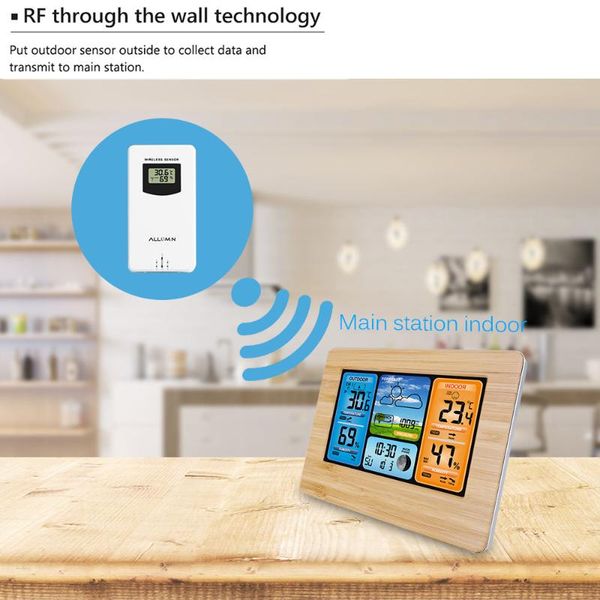 

desk & table clocks digital weather forecast station wall alarm clock temperature humidity backlight snooze function usb power supply