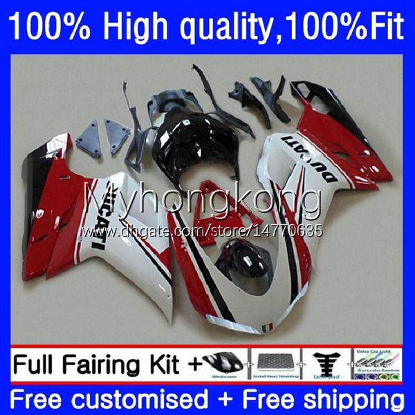 Fairings de injeção para Ducati 848R 1098R 1198R 848 1098 1198 S R Bodywork 14No.28 848S 1098 07 08 09 10 11 12 1198S 2007 2008 2009 2010 2011 2012 2012 2012 Kit de corpo OEM Fábrica vermelha