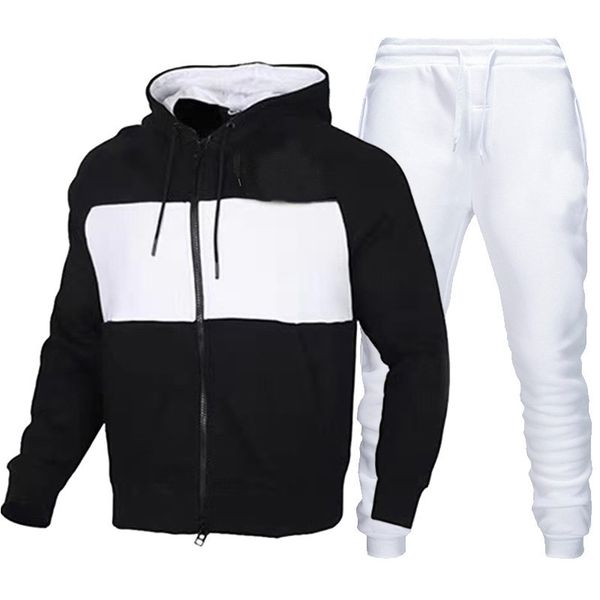 

contrasting color hooded design mens sports suit short-sleeved t-shirt with shorts comfortable breathable and dry daily leisure sports, Black;blue