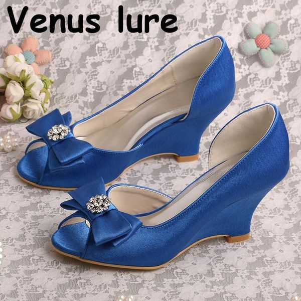 

dress shoes blue wedge for party wedges high heeled with bowtie ladies pumps, Black