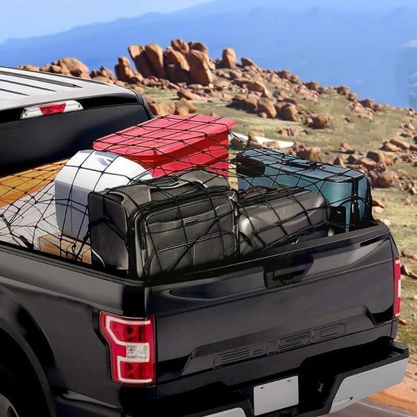 

car organizer universal net for trunk luggage storage cargo organiser nets elastic mesh with hooks auto interior accessories 120x m7g6